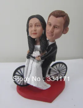 Персонализированная кукла-болванчик управляет велосипедом свадебный подарок свадебное украшение фиксированное полирезиновое тело + полирезиновая голова