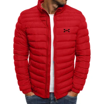 Популярная зимняя куртка, мужская теплая парка со стоячим воротником, уличная мода, повседневное брендовое мужское зимнее пуховое пальто