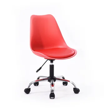 Офисный стул без подлокотников с подушкой сиденья, красный