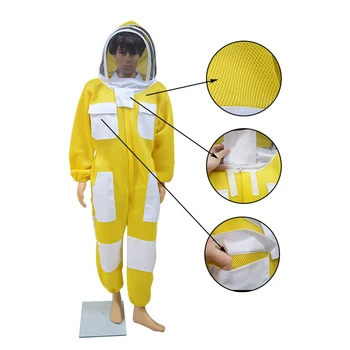 Дышащий Ультра-Вентилируемый 3-слойный Костюм Пчелы из Хлопчатобумажной ткани 3D Air с Защитной Вуалью, Шляпное Платье для Всего Тела, Снаряжение для Пчеловодства