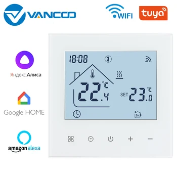 Термостат для подогрева пола Vancoo Tuya WIFI, Регулятор температуры водяного газового котла Работает с Tuya, Alexa, Google Home и Alice