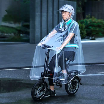 Дождевик для электровелосипеда, длинное непромокаемое женское модное пальто для верховой езды, Прозрачный мужской велосипед с перчатками, дождевик-пончо