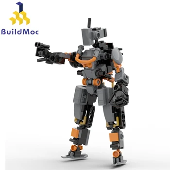Build MOC Mini-Mecha Механизированная укладка блоков, Сбор кирпичей, Строительство для детей