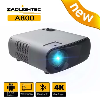 Проектор ZAOLIGHTEC A800 Full HD 1080P Портативный 4K Видео WiFi-Проектор Для Домашнего Кинотеатра, 3D-проектор для смартфона