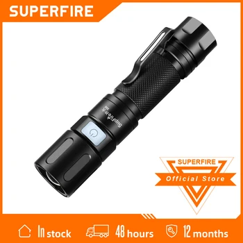 Новый светодиодный фонарик SUPERFIRE EDC X60 с перезаряжаемой батареей USB-C, ультраяркий фонарик, Водонепроницаемый, масштабируемый фонарь для кемпинга и рыбалки