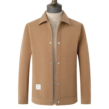 качественные мужские осенние куртки, модная повседневная однотонная куртка с несколькими карманами, мужское однобортное деловое пальто в корейском стиле