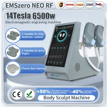 EMSzero Neo 14 Muscle Body Sculpting Tesla 6000 Вт Машина Hiemt EMSlim с 4 Ручками RF и EMS для стимуляции органов малого таза