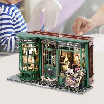 Сделай сам Деревянный миниатюрный кукольный домик с аксессуарами для семейного подарка на день рождения