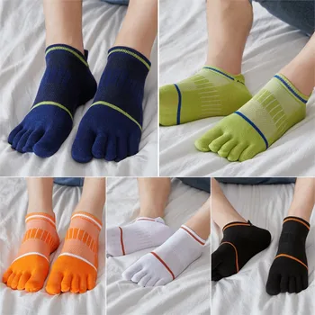 Мужские хлопчатобумажные носки с пятью пальцами, комплект летних тонких носков-лодочек с 5 носками