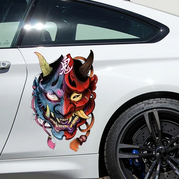 Наклейка на автомобиль с рисунком японского дьявола-самурая, наклейка на окно автомобиля, наклейка на мотоцикл, записная книжка, индивидуальный шаблон, наклейка на автомобиль 