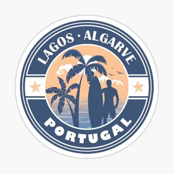 Лагос Алгарве Португалия Летний Дизайн для Серфинга 5 шт. Автомобильные наклейки для бампера, Аниме, Фон, Мультяшное окно, Бутылки с водой, Милые