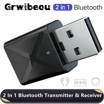 Grwibeou Беспроводной USB Bluetooth 5,0 Передатчик Приемник Аудио Адаптер Bluetooth Стерео AUX RCA USB 3,5 мм Разъем Для ТВ ПК Автомобильный Комплект