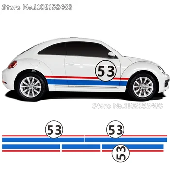 Для стайлинга автомобилей, Боковые полосы на двери, капот, крыша, задняя часть кузова, виниловые наклейки для Volkswagen Beetle A5 2011-Настоящее время, Аксессуары