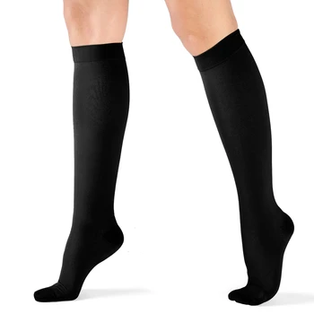 Компрессионные носки 15-20 мм рт.ст. для женщин до колена с закрытым носком, Лучшие носки для бега, ухода за больными, пеших прогулок, полетов, езды на велосипеде, Товары для здоровья семьи