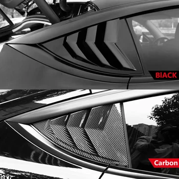 Автомобильные Задние треугольные Жалюзи, оконная накладка, наклейка на панель, аксессуары для автомобиля Tesla Model 3, модель Y, Углеродное волокно/черный
