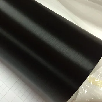 1,52 * 30 м / рулон, высококачественная темно-черная матовая виниловая наклейка, темно-черный матовый алюминий без пузырьков воздуха
