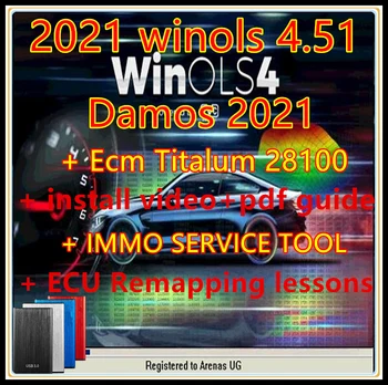 Горячая распродажа 2022 WinOLS 4.51 с плагинами vmwar + 2022 Damos + ECM TITANIUM + immo service tool v1.2 + Уроки переназначения ECU