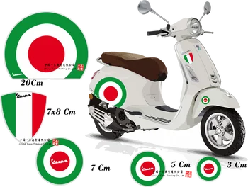 наклейки motorrad Подходят для GamesMonkey Adhesivos Наклейки Vespa Set Piaggio Vespa Banderas Italia Rueda