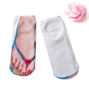 Хлопковые носки до Щиколотки Унисекс с глубоким вырезом, Забавные 3D-шлепанцы, Чулочно-носочные изделия с принтом свинины