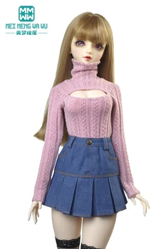 58-60 см Новая Одежда для куклы BJD 1/3 DD SD DDL Игрушечная кукла с шаровым шарниром, Модный свитер с высоким воротом, плиссированная юбка, пуловер, подарок для девочки