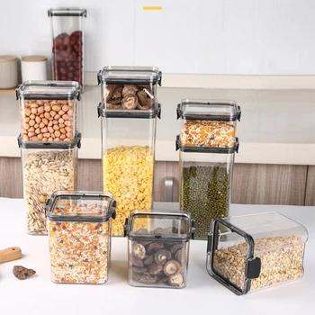 Герметичный прозрачный пластиковый кухонный для хранения закусок, сохраняющий свежесть Цельного зерна, бытовой
