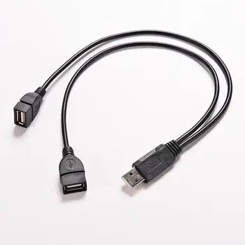 USB 2.0 A Штекер-2 Dual USB Женский Разъем Y Splitter Концентратор Зарядное Устройство Шнур Питания Кабель-Адаптер Для 2,5 