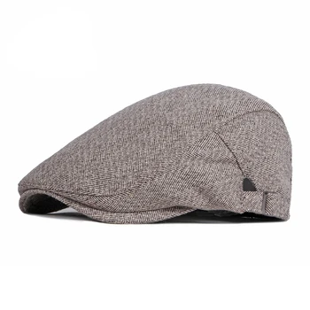 Классическая осенне-зимняя новая теплая шерстяная кепка-берет, мужская кепка в британском ретро-стиле, регулируемая универсальная шляпа Спереди, женская