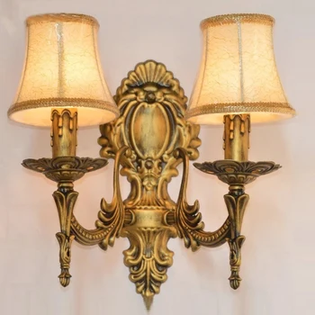 Бесплатная Доставка Античный бронзовый настенный бра Светильник мода прикроватная лампа для спальни бра Светильник Современный антикварный