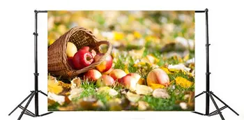 Фон для Фотосъемки Боке Ореолы Корзина Красное Яблоко Осенний урожай