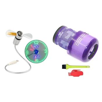 USB-вентиляторы, отображение времени и температуры, Креативный комплект из 3 предметов с фильтрами для Dyson V11, запасные части, комплект вакуумных фильтров