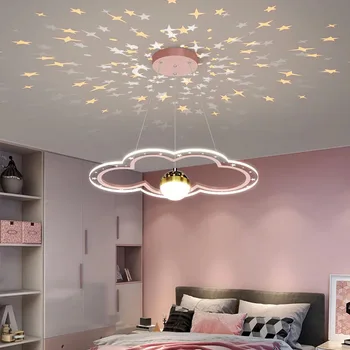 Современная светодиодная люстра для детской комнаты, креативная звездная люстра для спальни, кабинета, дома, Мультяшные светильники для детской комнаты
