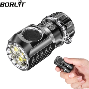 BORUiT ES03 3 * SST20 3000LM Мощный светодиодный фонарик USB Перезаряжаемый 18350 6-Режимный Супер яркий Фонарик для Кемпинга, Альпинизма