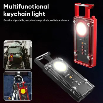 Мини Брелок Фонарик Портативный USB Перезаряжаемый Наружный светодиодный Красный Синий плечевой полицейский фонарь с магнитом для технического обслуживания