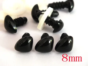 60шт, 8 мм, черные треугольные защитные носы-пластиковые носы/носы животных для амигуруми и мягких игрушек