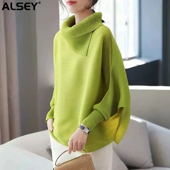 Женская толстовка ALSEY Miyake с шарфом на шее, Пуловер с рукавами 