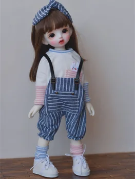 Комбинезон для куклы BJD, одежда для куклы 1/6 BJD YOSD, подтяжки для куклы, футболка, носки, брюки, аксессуары для кукольной одежды