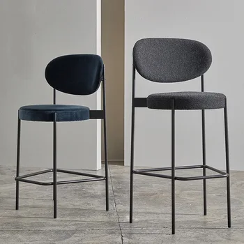 Барный стул, современные кофейные стулья, Простой круглый табурет, Кухонная стойка, Высокий стул для отдыха, Скандинавская удобная мебель для дома
