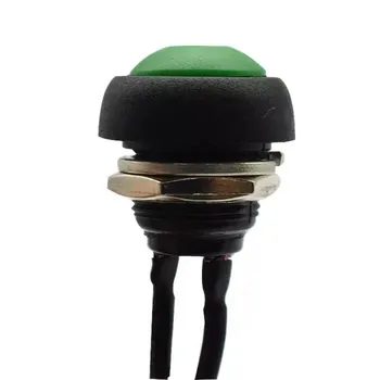 водонепроницаемый кнопочный выключатель IP65 12 мм, двухконтактное соединение с проводным разъемом, кнопочный выключатель