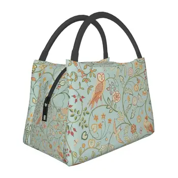 Newill By William Morris Изолированная сумка для ланча для женщин с цветочными растениями, сменный кулер, термос для еды, ланч-бокс для работы и путешествий