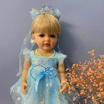 55 см 22 Дюйма Reborn Baby Реалистичная кукла-принцесса с Полным Мягким силиконовым Телом для малыша Bebe Подарок На День Рождения