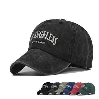 Весенняя хлопковая кепка, бейсболка, бейсболка-Снэпбэк, Летняя кепка с надписью в стиле хип-хоп, Приталенная кепка, шляпы для мужчин, женщин, Многоцветные, шлифовальные