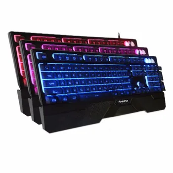 1 Предмет, прочная водонепроницаемая пылезащитная 3-цветная клавиатура с подсветкой, 104 клавиши, металлическая проводная механическая клавиатура для дома, офиса, школы и игр