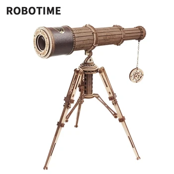 Robotime Rokr 1: 1 DIY 314 шт. телескопический монокуляр Телескоп Деревянная модель строительные наборы сборка игрушка в подарок для детей и взрослых