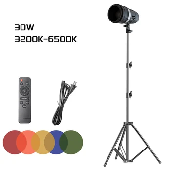 Светодиодный прожектор для фотосъемки, пятицветный фильтр, лампа для волос мощностью 30 Вт, Видеосветка для портрета, вспышка, студийные аксессуары, Youtube Live