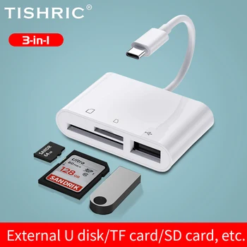 TISHRIC 3 В 1 USB C Кард-Ридер Type-C Для TF SD USB Smart Memory Card Reader Адаптер флэш-накопителя для Macbook Type-C Port