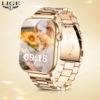 LIGE 2023 Мужские Смарт-часы, Женские Часы с Bluetooth-Вызовом, 1,96 