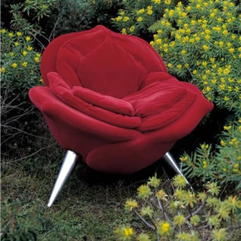 Современный модный Диван, Простой Одноместный стул для отдыха, Легкий Роскошный Креативный стул с лепестками Красной розы