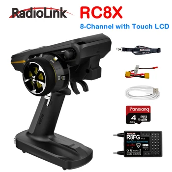 Radiolink RC8X 2,4 G 8 Каналов Радиопередатчика 4,3 дюймов Полноцветный ЖК-сенсорный экран 200 Моделей Для Хранения Радиоуправляемого Автомобильного Пульта Дистанционного Управления