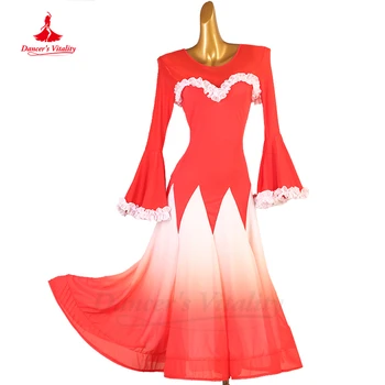Современное танцевальное платье Национальный стандарт для бальных танцев, конкурсное платье для женщин, сценические платья для вальса по индивидуальному заказу