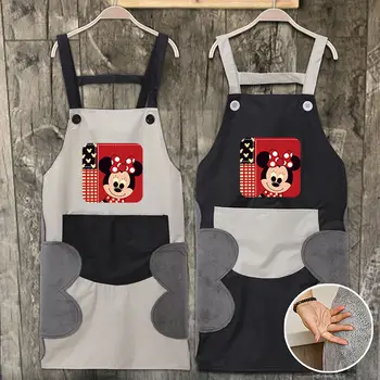 Кухонный фартук Disney с Микки Маусом, водонепроницаемая и маслостойкая милая рабочая одежда